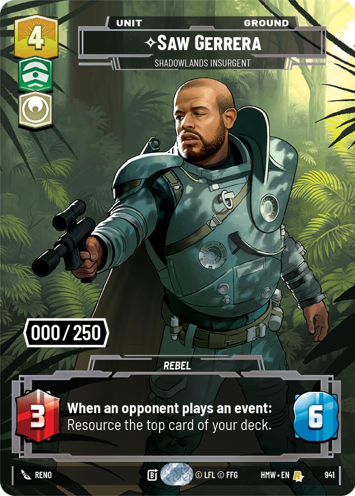 Saw Gerrera - Shadowlands Insurgent (941) (Serialized) (941) [Homeworlds] | Jomio and Rueliete's Cards and Comics