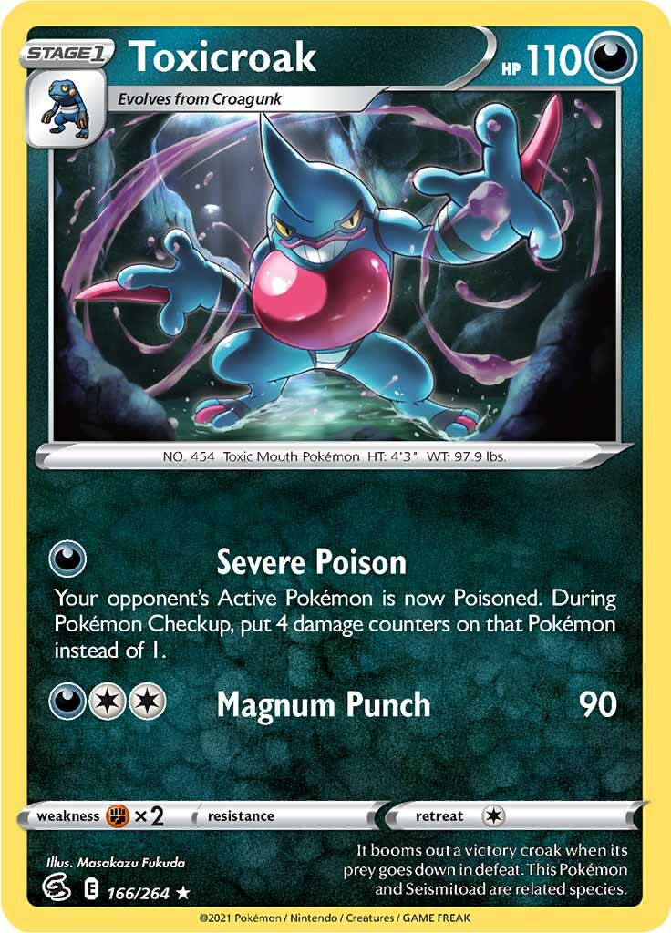 Toxicroak (166/264) [Sword & Shield: Fusion Strike] | Jomio and Rueliete's Cards and Comics