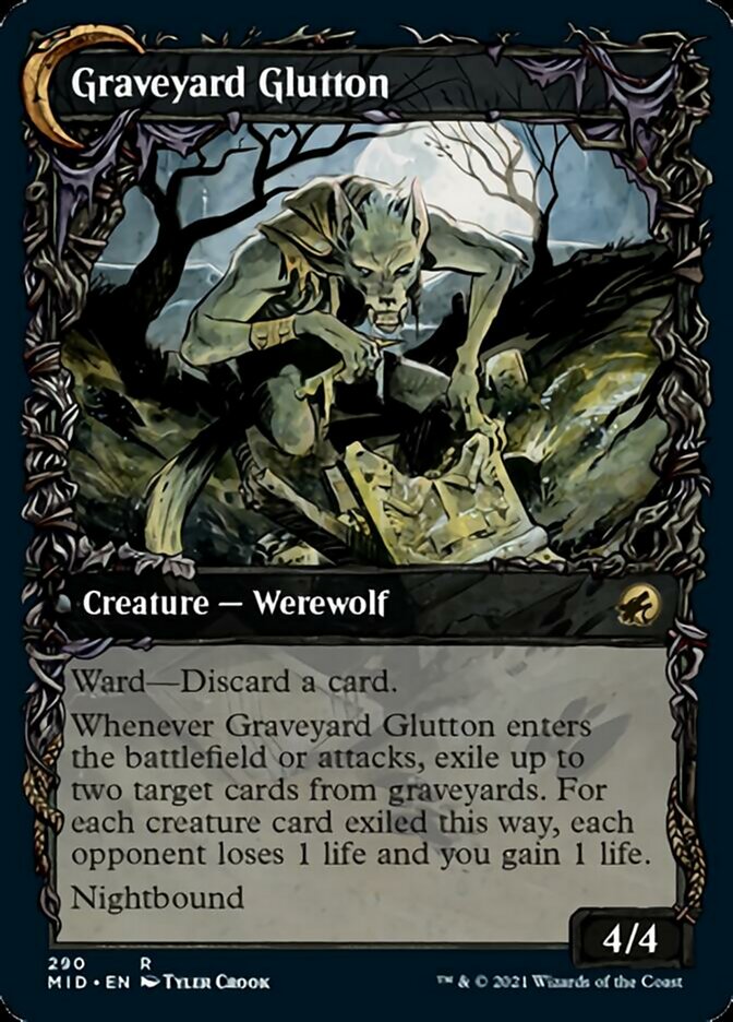 Graveyard Trespasser // Graveyard Glutton (Showcase Equinox) [Innistrad: Midnight Hunt] | Jomio and Rueliete's Cards and Comics