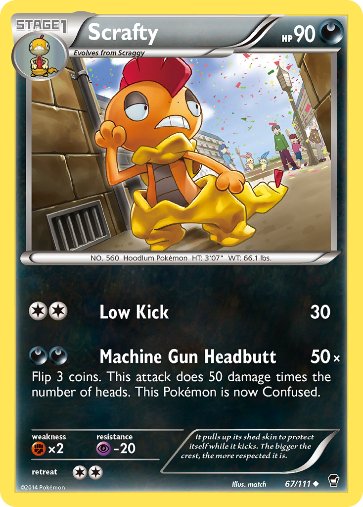 Scrafty (67/111) [XY: Furious Fists] | Jomio and Rueliete's Cards and Comics
