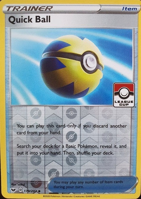 Quick Ball (179/202) (League Promo Staff) [Sword & Shield: Base Set] | Jomio and Rueliete's Cards and Comics
