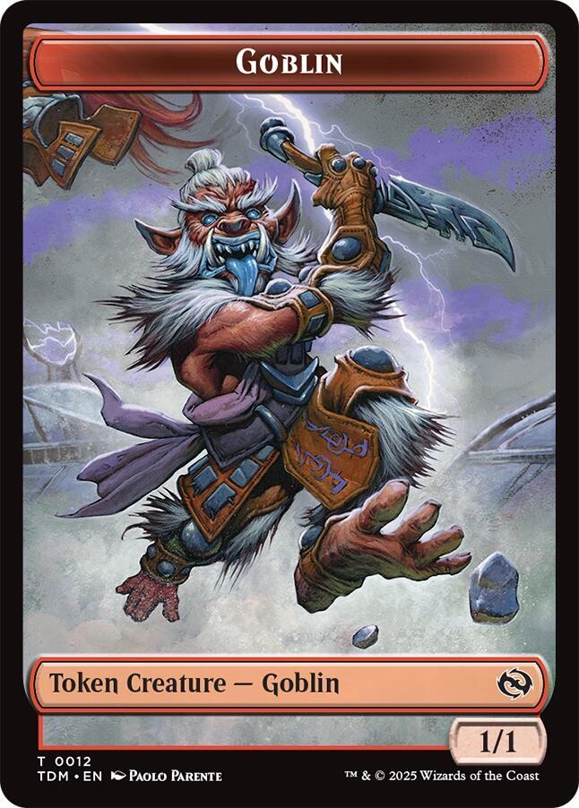 Dog // Goblin Double-Sided Token [Tarkir: Dragonstorm Commander Tokens] | Jomio and Rueliete's Cards and Comics