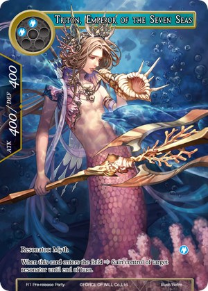 Triton, Emperor of the Seven Seas (R1 Pre-release Party) [Promo Cards] | Jomio and Rueliete's Cards and Comics