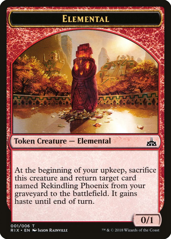Elemental Token (001/006) [Rivals of Ixalan Tokens] | Jomio and Rueliete's Cards and Comics