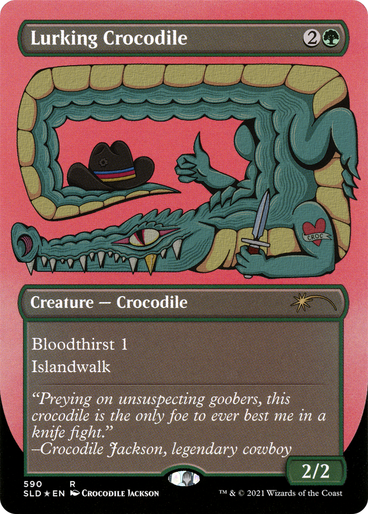 Lurking Crocodile (Foil Etched) [Secret Lair Drop Promos] | Jomio and Rueliete's Cards and Comics