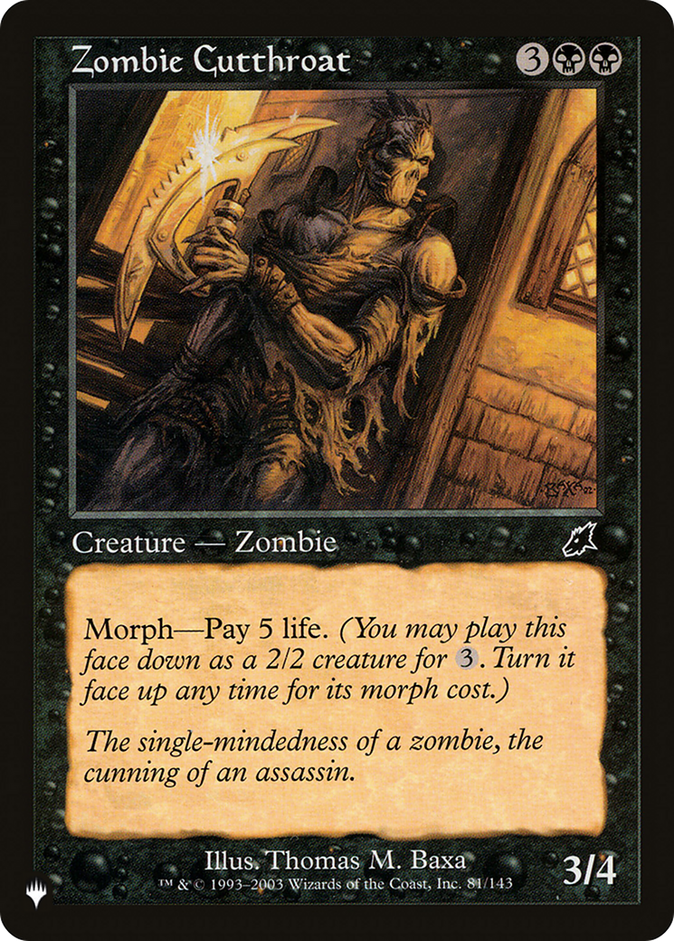 Zombie Cutthroat [The List] | Jomio and Rueliete's Cards and Comics