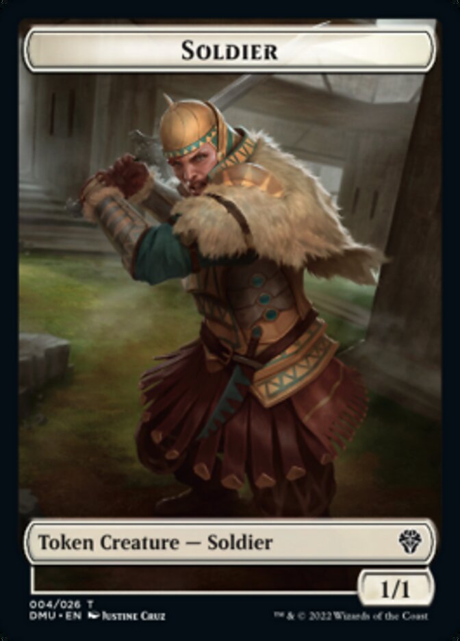 Soldier // Stangg Twin Double-Sided Token [Dominaria United Tokens] | Jomio and Rueliete's Cards and Comics