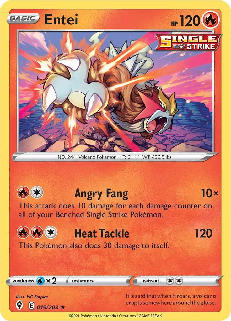 Entei (019/203) [Sword & Shield: Evolving Skies] | Jomio and Rueliete's Cards and Comics