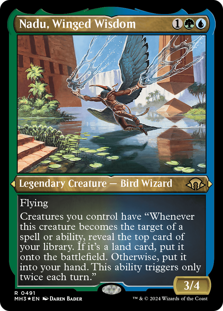 Nadu, Winged Wisdom (Foil Etched) [Modern Horizons 3] | Jomio and Rueliete's Cards and Comics