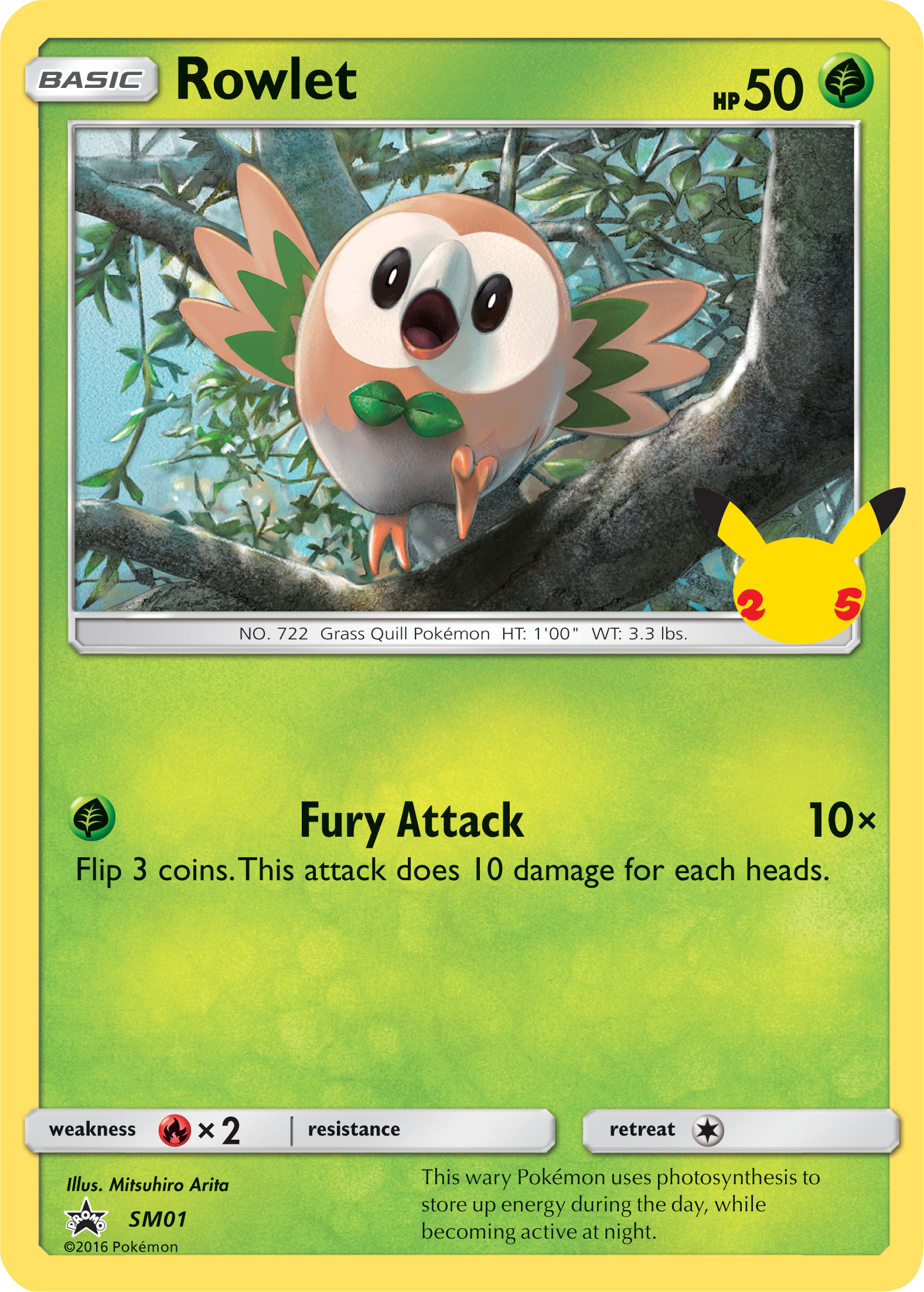Rowlet (SM01) (Jumbo Card) [First Partner Pack] | Jomio and Rueliete's Cards and Comics