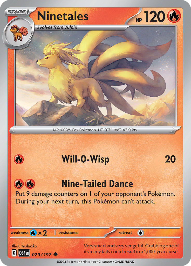 Ninetales (029/197) [Scarlet & Violet: Obsidian Flames] | Jomio and Rueliete's Cards and Comics