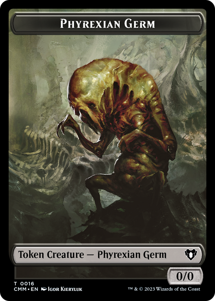 Manifest // Phyrexian Germ Double-Sided Token [Commander Masters Tokens] | Jomio and Rueliete's Cards and Comics