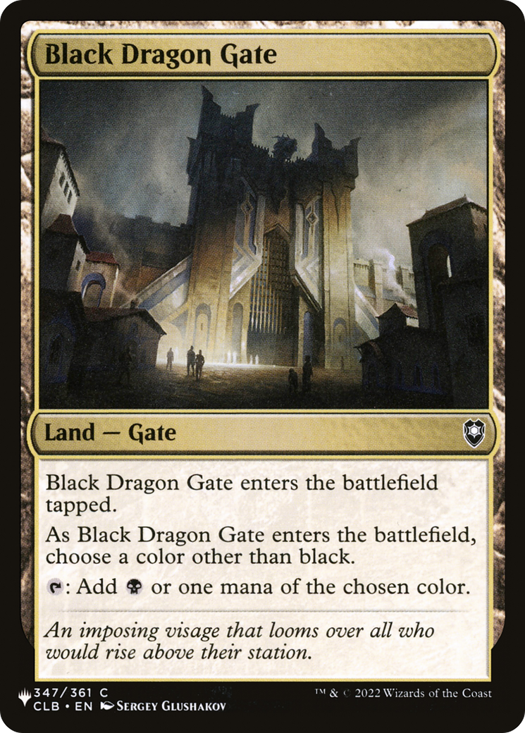 Black Dragon Gate [The List] | Jomio and Rueliete's Cards and Comics