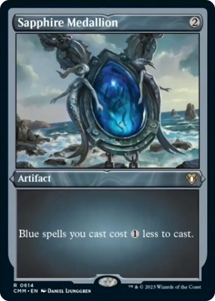 Sapphire Medallion (Foil Etched) [Commander Masters] | Jomio and Rueliete's Cards and Comics