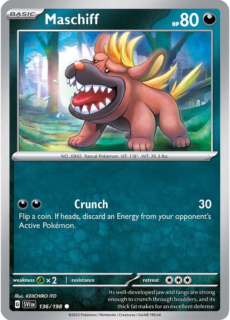 Maschiff (136/198) [Scarlet & Violet: Base Set] | Jomio and Rueliete's Cards and Comics