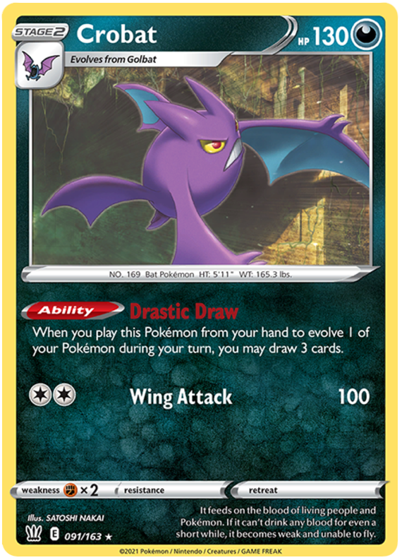 Crobat (091/163) [Sword & Shield: Battle Styles] | Jomio and Rueliete's Cards and Comics