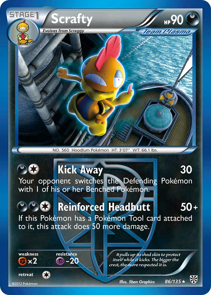 Scrafty (86/135) [Black & White: Plasma Storm] | Jomio and Rueliete's Cards and Comics
