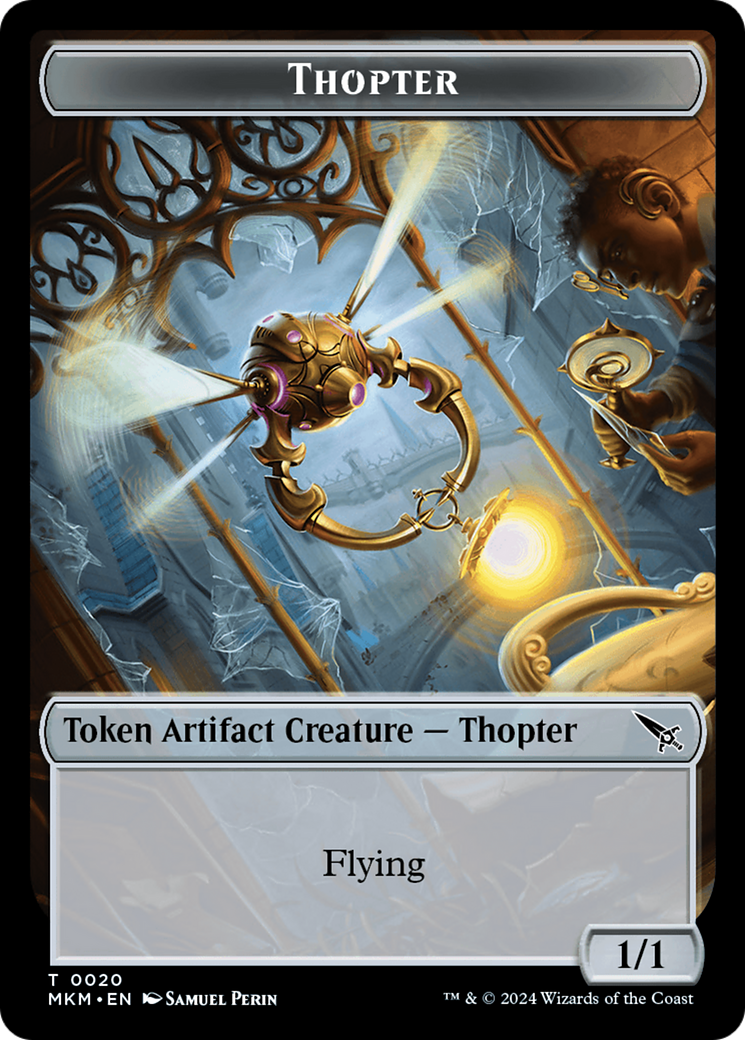 Thopter (0020) // Ooze Double-Sided Token [Murders at Karlov Manor Tokens] | Jomio and Rueliete's Cards and Comics