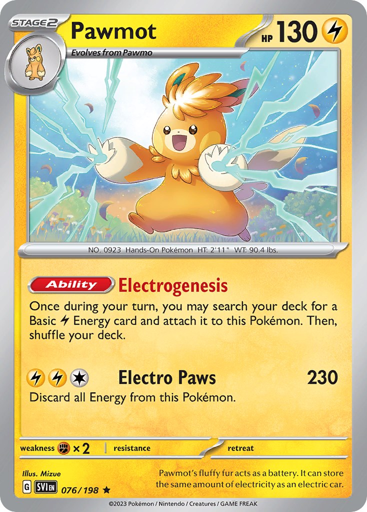 Pawmot (076/198) (Theme Deck Exclusive) [Scarlet & Violet: Base Set] | Jomio and Rueliete's Cards and Comics