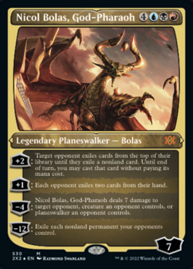 Nicol Bolas, God-Pharaoh (Foil Etched) [Double Masters 2022] | Jomio and Rueliete's Cards and Comics