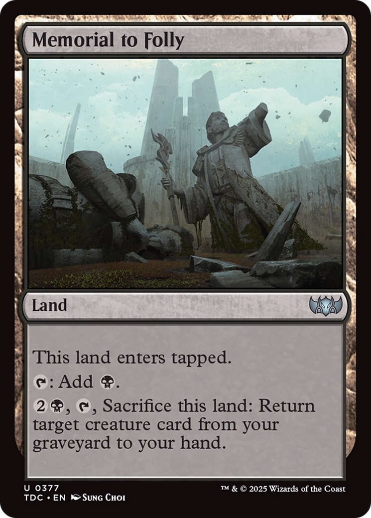 Memorial to Folly [Tarkir: Dragonstorm Commander] | Jomio and Rueliete's Cards and Comics