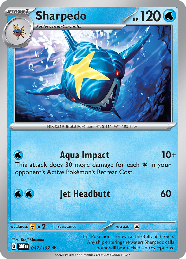Sharpedo (047/197) [Scarlet & Violet: Obsidian Flames] | Jomio and Rueliete's Cards and Comics