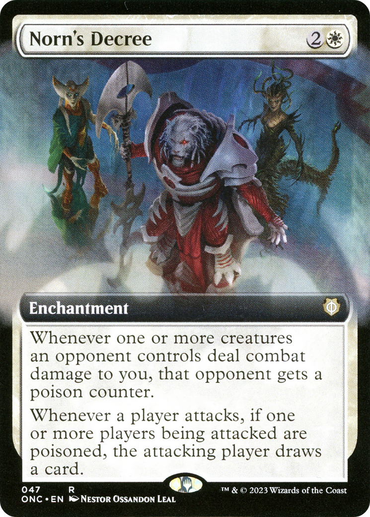 Norn's Decree (Extended Art) [Phyrexia: All Will Be One Commander] | Jomio and Rueliete's Cards and Comics