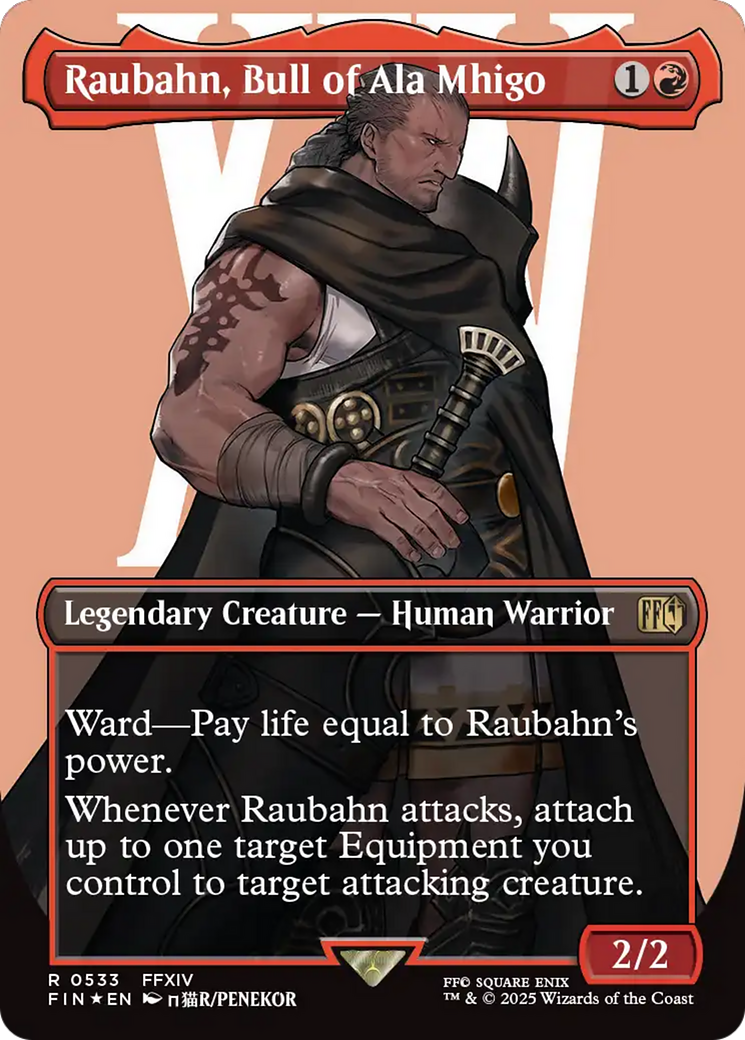 Raubahn, Bull of Ala Mhigo (Borderless) (Surge Foil) [FINAL FANTASY] | Jomio and Rueliete's Cards and Comics