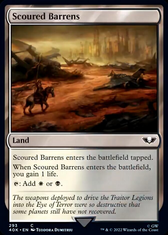 Scoured Barrens (Surge Foil) [Warhammer 40,000] | Jomio and Rueliete's Cards and Comics