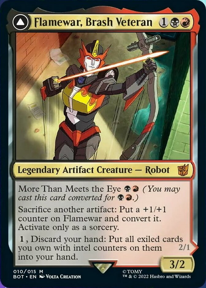 Flamewar, Brash Veteran // Flamewar, Streetwise Operative [Transformers] | Jomio and Rueliete's Cards and Comics