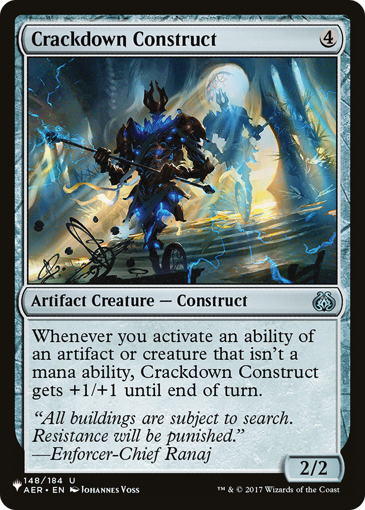 Crackdown Construct [The List] | Jomio and Rueliete's Cards and Comics