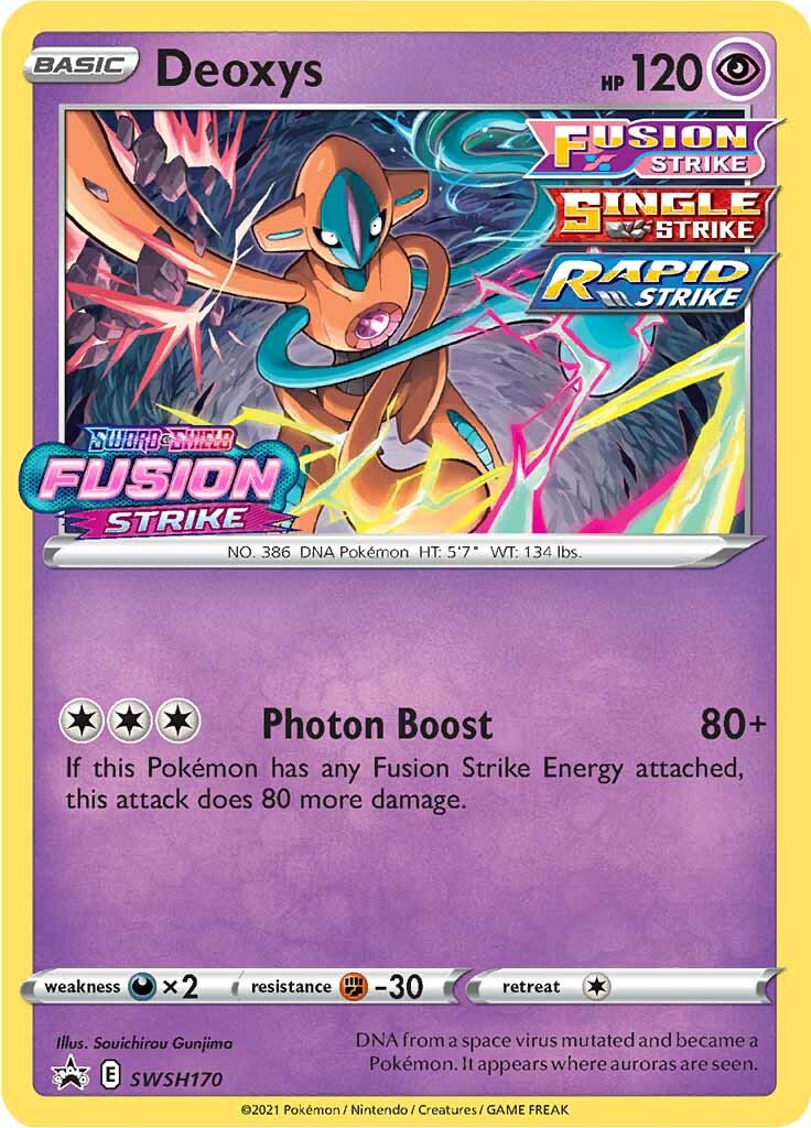 Deoxys (SWSH170) (Prerelease Promo) [Sword & Shield: Black Star Promos] | Jomio and Rueliete's Cards and Comics