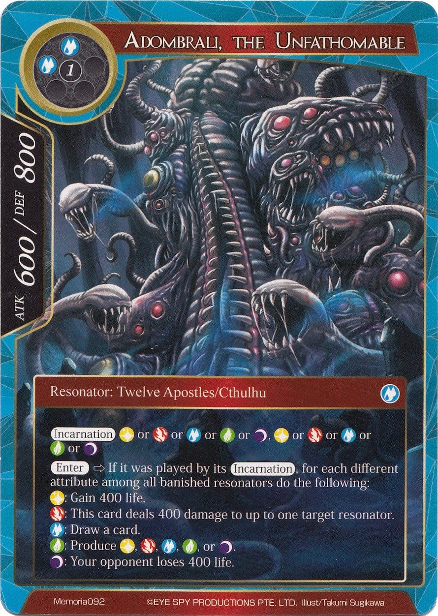 Adombrali, the Unfathomable (Memoria092) [Alice Origin Memoria Cards] | Jomio and Rueliete's Cards and Comics