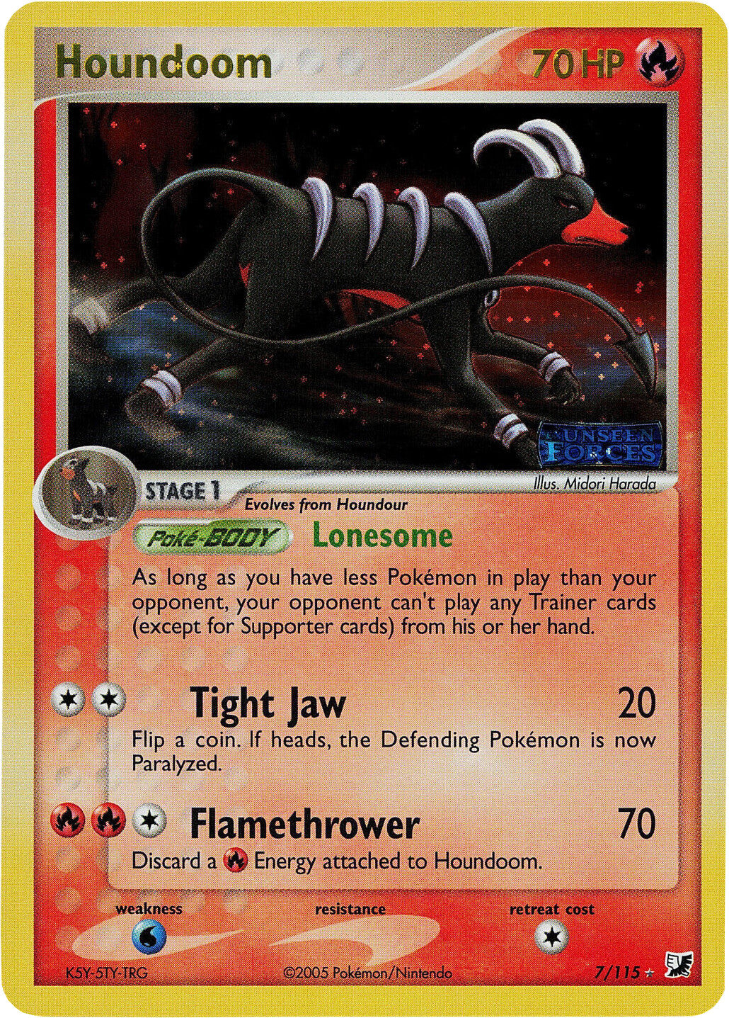 Houndoom (7/115) (Stamped) [EX: Unseen Forces] | Jomio and Rueliete's Cards and Comics
