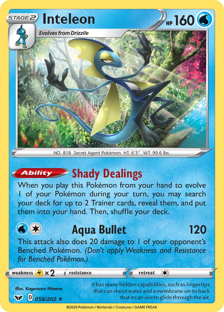 Inteleon (058/202) (Theme Deck Exclusive) [Sword & Shield: Base Set] | Jomio and Rueliete's Cards and Comics