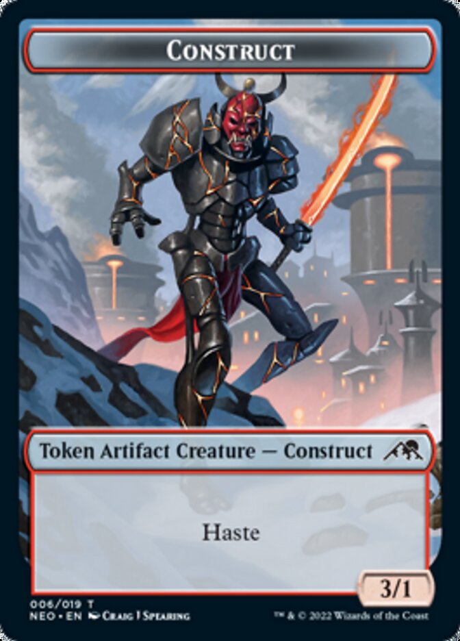 Spirit (002) // Construct (006) Double-Sided Token [Kamigawa: Neon Dynasty Tokens] | Jomio and Rueliete's Cards and Comics
