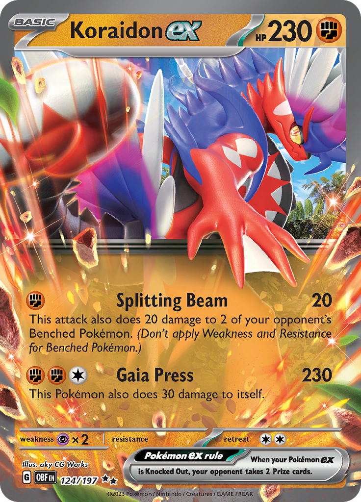 Koraidon ex (124/197) [Scarlet & Violet: Obsidian Flames] | Jomio and Rueliete's Cards and Comics