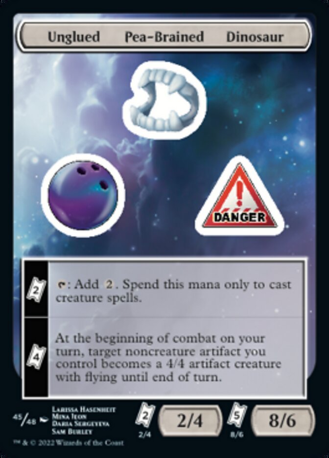 Unglued Pea-Brained Dinosaur [Unfinity Stickers] | Jomio and Rueliete's Cards and Comics