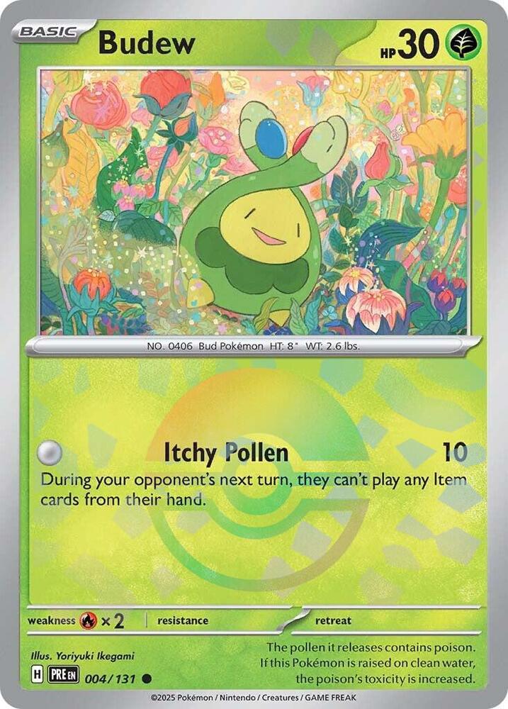 Budew (004/131) (Poke Ball Pattern) [Scarlet & Violet: Prismatic Evolutions] | Jomio and Rueliete's Cards and Comics