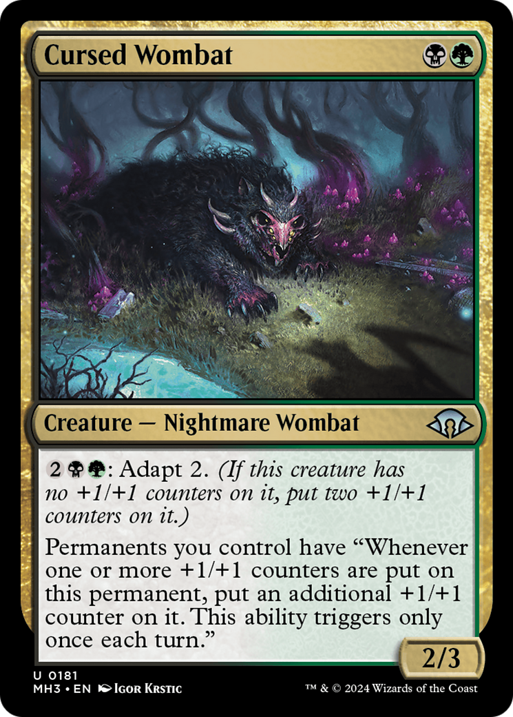 Cursed Wombat [Modern Horizons 3] | Jomio and Rueliete's Cards and Comics