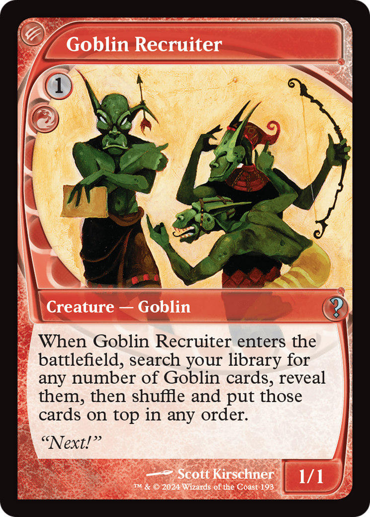 Goblin Recruiter (Future Sight) [Mystery Booster 2] | Jomio and Rueliete's Cards and Comics