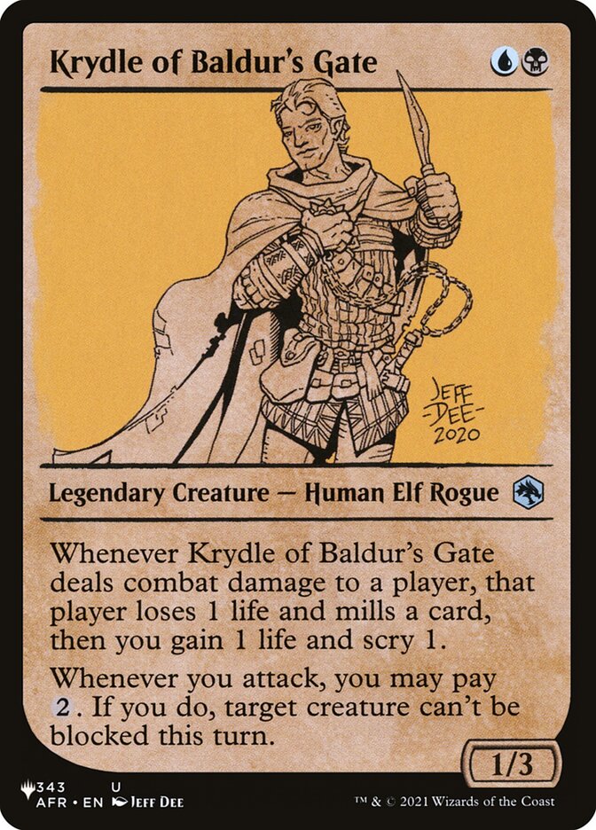 Krydle of Baldur's Gate (Showcase) [The List] | Jomio and Rueliete's Cards and Comics