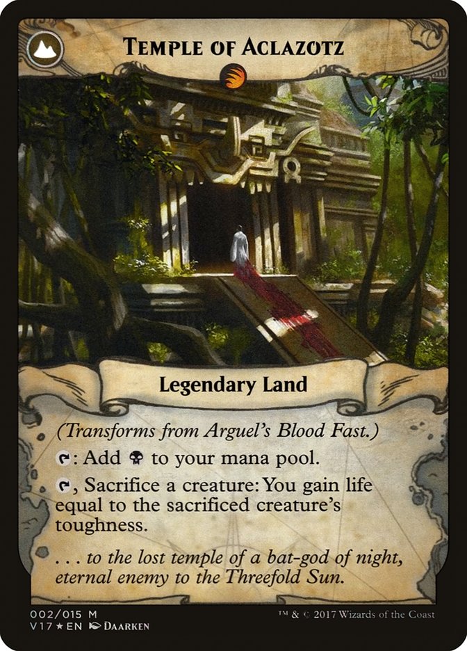Arguel's Blood Fast // Temple of Aclazotz [From the Vault: Transform] | Jomio and Rueliete's Cards and Comics
