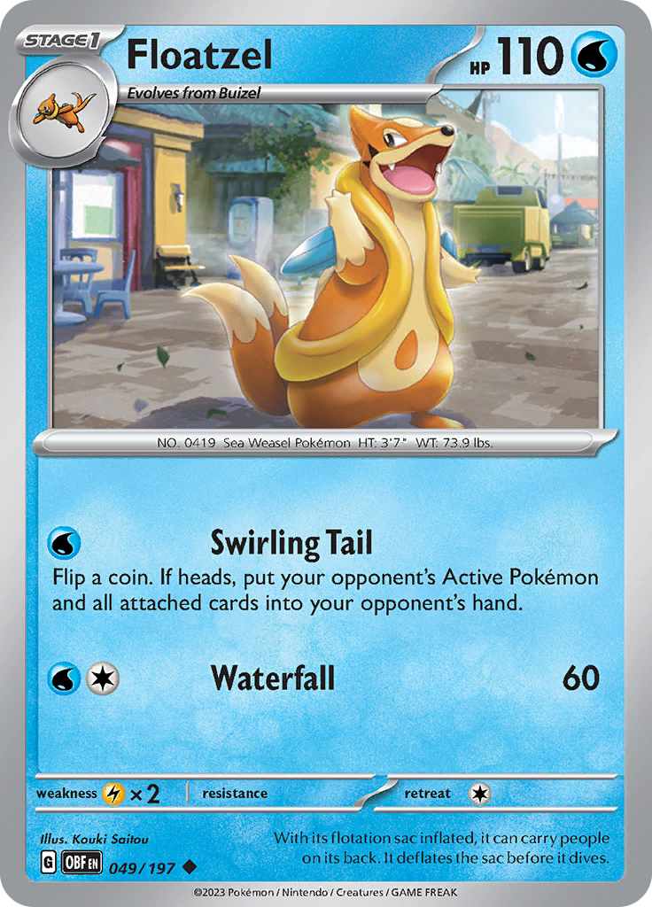 Floatzel (049/197) [Scarlet & Violet: Obsidian Flames] | Jomio and Rueliete's Cards and Comics