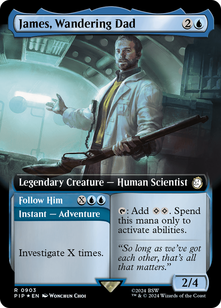 James, Wandering Dad // Follow Him (Extended Art) (Surge Foil) [Fallout] | Jomio and Rueliete's Cards and Comics