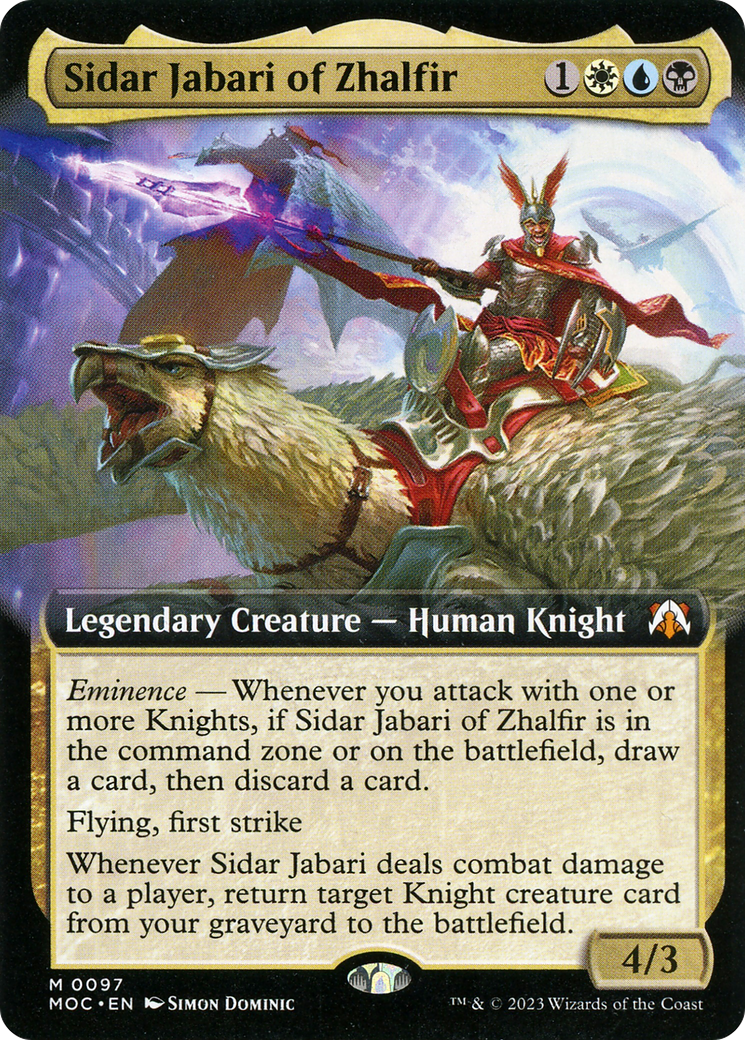 Sidar Jabari of Zhalfir (Extended Art) [March of the Machine Commander] | Jomio and Rueliete's Cards and Comics