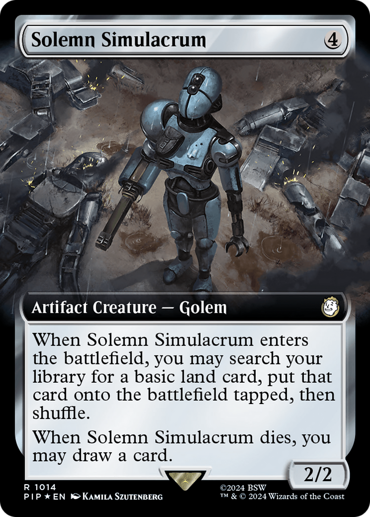 Solemn Simulacrum (Extended Art) (Surge Foil) [Fallout] | Jomio and Rueliete's Cards and Comics