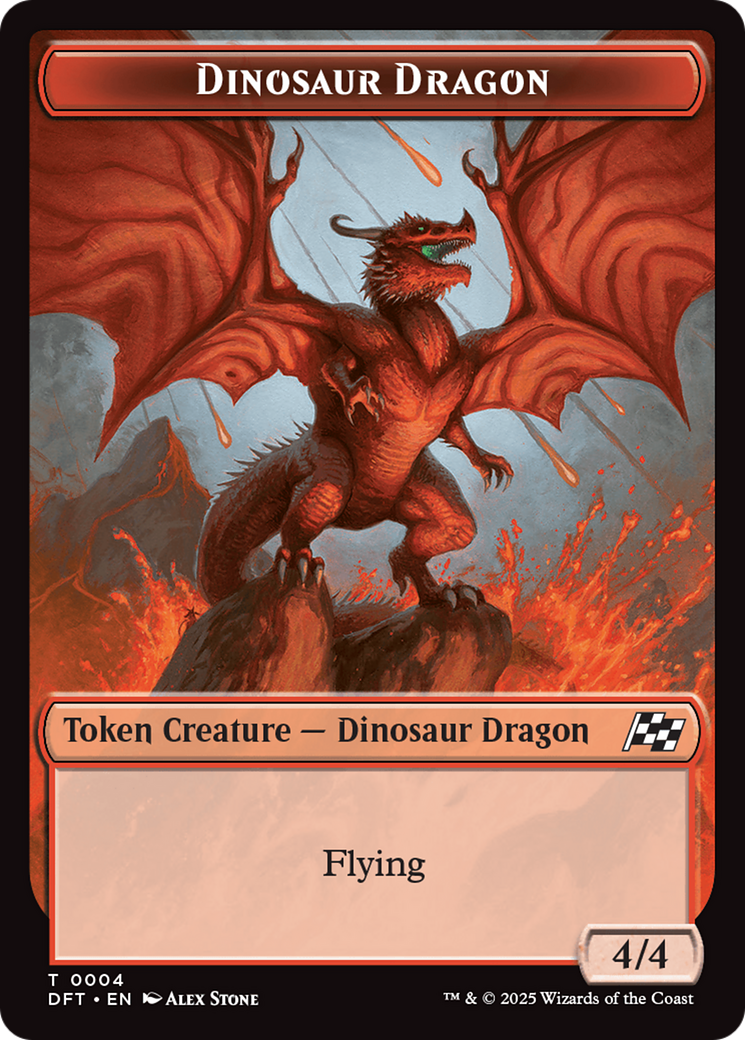 Dinosaur Dragon // Treasure Double-Sided Token [Aetherdrift Tokens] | Jomio and Rueliete's Cards and Comics