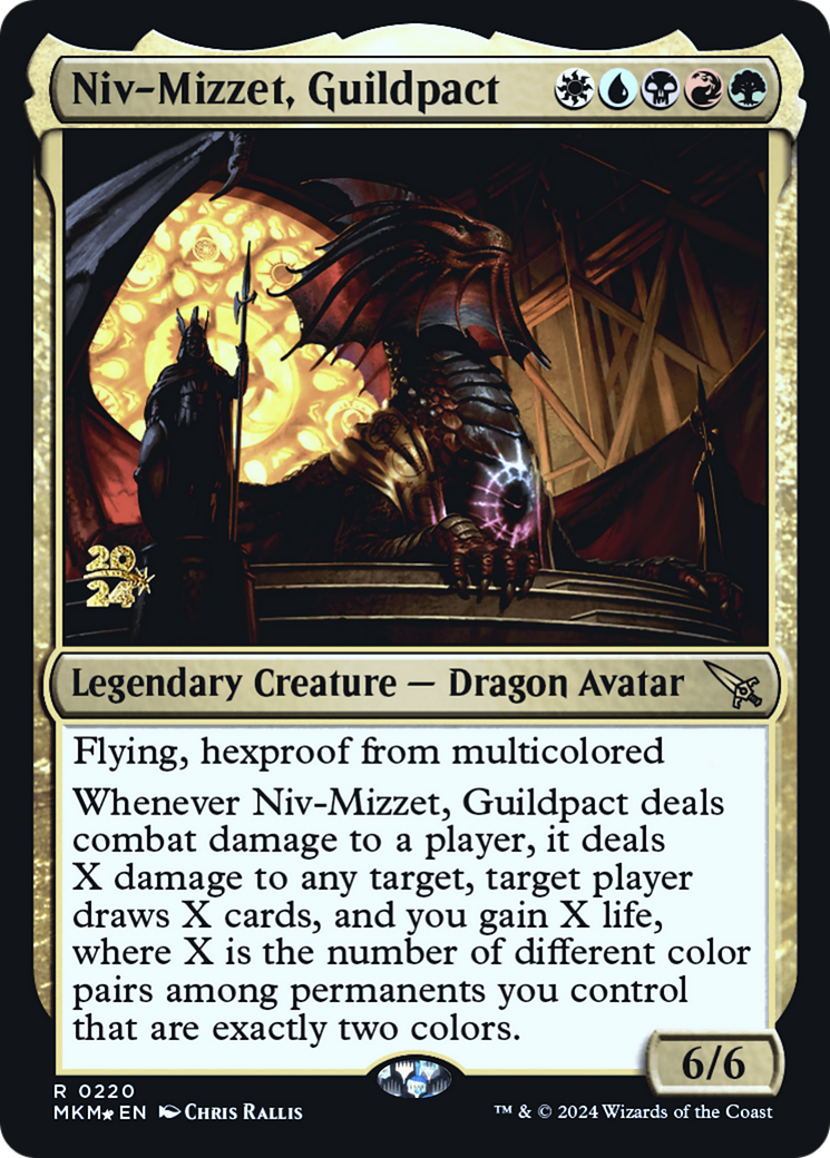 Niv-Mizzet, Guildpact [Murders at Karlov Manor Prerelease Promos] | Jomio and Rueliete's Cards and Comics