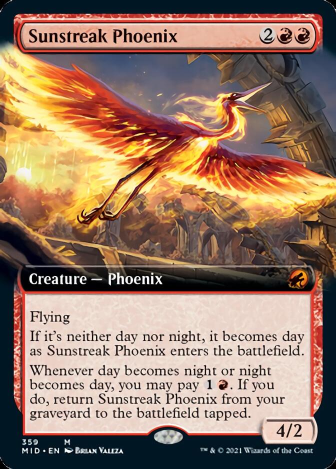 Sunstreak Phoenix (Extended Art) [Innistrad: Midnight Hunt] | Jomio and Rueliete's Cards and Comics